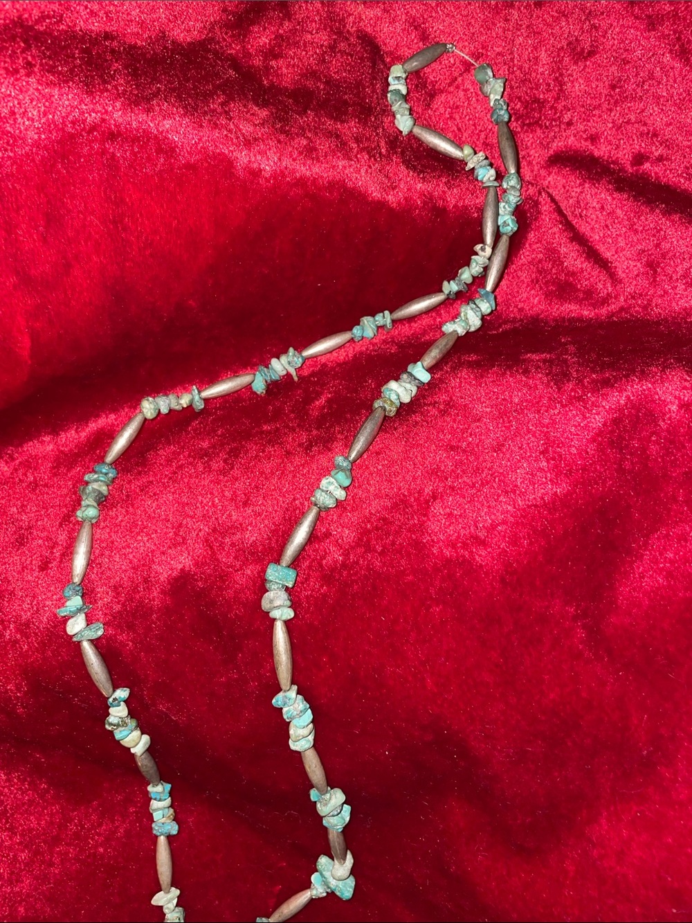 Turquoise Chip and silver Royal native made Necklace - or bracelet